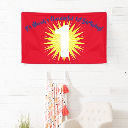 Onederful 1e verjaardagsfeestje spandoek (Insitu)