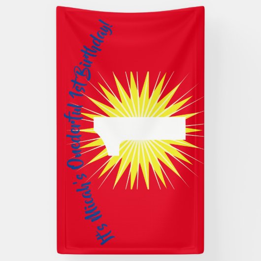 Onederful 1e verjaardagsfeestje spandoek (Verticaal)