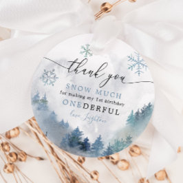 ONEderful 1st Birthday Blue Winter Wonderland Bedankjes Labels