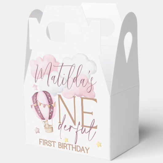 ONEderful 1st Birthday Party Boxes - Roze Bedankdoosjes (Open)