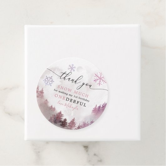 ONEderful 1st Birthday Winter Wonderland Bedankjes Labels (In situ)