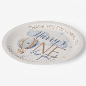 ONEderful 1st Verjaardag Hete Luchtballon Papier B Papieren Bordje (Gekanteld)