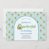 Onederful avocado 1e verjaardag partij foto kaart (Voorkant)