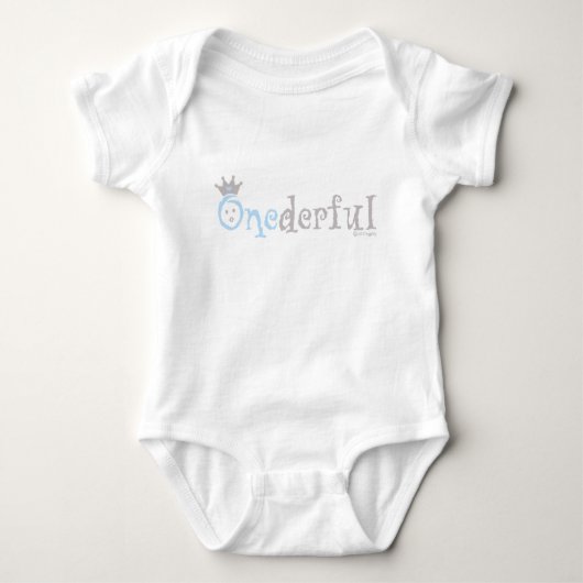 ONEderful BABY (blauw) Romper (Voorkant)