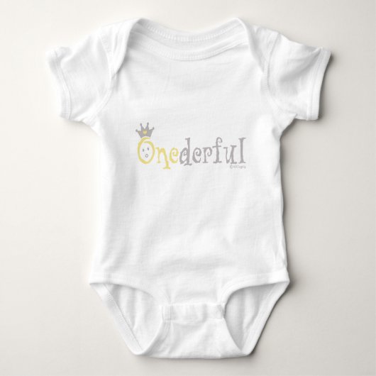ONEderful BABY (geel) Romper (Voorkant)