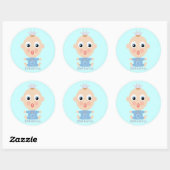 ONEderful BABY Gezicht - blauw Ronde Sticker (Vel)