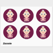 ONEderful BABY Gezicht - roze Ronde Sticker (Vel)
