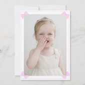 Onederful Baby Roze Coquette Bow Meisje 1e Verjaar Kaart (Achterkant)