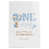 Onederful Beer heteluchtballon 1st Verjaardag Medium Cadeauzakje (Achterkant)