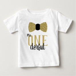 ONEderful Birthday Shirt in Black and Faux Gold