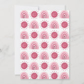 Onederful Boho Pink Rainbow Sunshine Birthday Kaart (Achterkant)