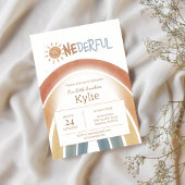 Onederful Boho Terracotta 1e verjaardag uitnodigin Kaart