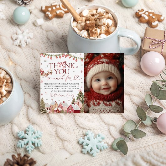 ONEderful Christmas Photo Thank You Kaart