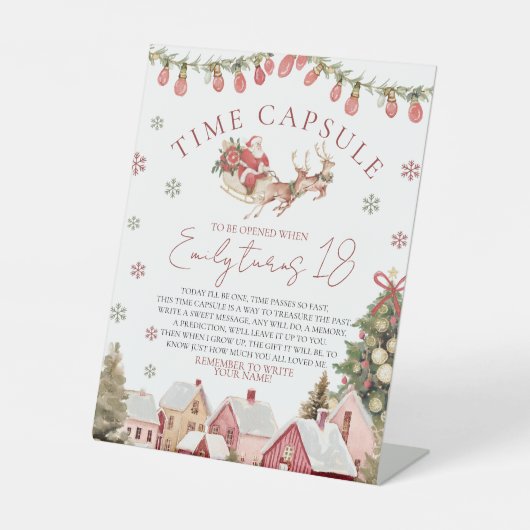 ONEderful Christmas Time Capsule Sign Reclamebord Met Voetstuk (Voorkant)
