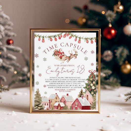ONEderful Christmas Time Capsule Sign Reclamebord Met Voetstuk