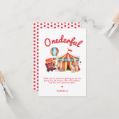 Onederful Circus 1e Verjaardag Bedankt Kaart (Voorkant / Achterkant in situ)