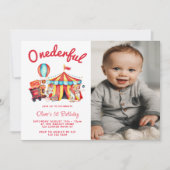 Onederful Circus 1e Verjaardag Foto Kaart (Voorkant)