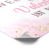 Onederful Coquette Pink Bow Glitter 1e verjaardag Poster (Hoek)