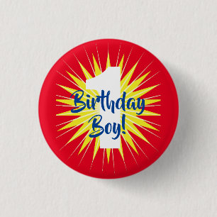Onederful Cute Super Hero 1e verjaardag Ronde Button 3,2 Cm