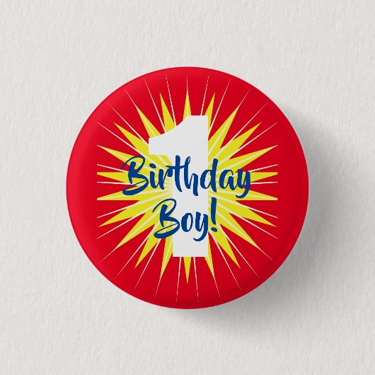 Onederful Cute Super Hero 1e verjaardag Ronde Button 3,2 Cm (Voorkant)