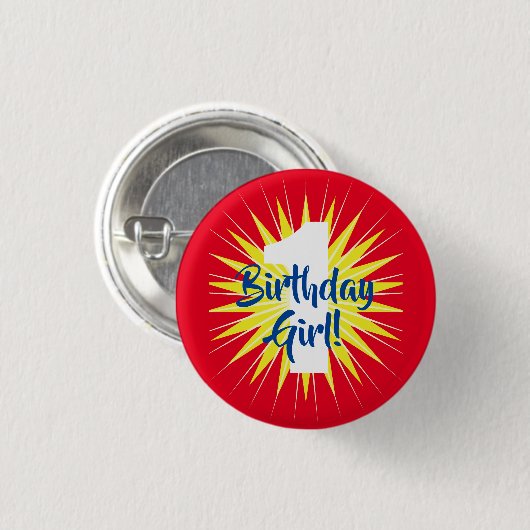 Onederful Cute Super Hero 1e verjaardag Ronde Button 3,2 Cm (Voorkant /achterkant)