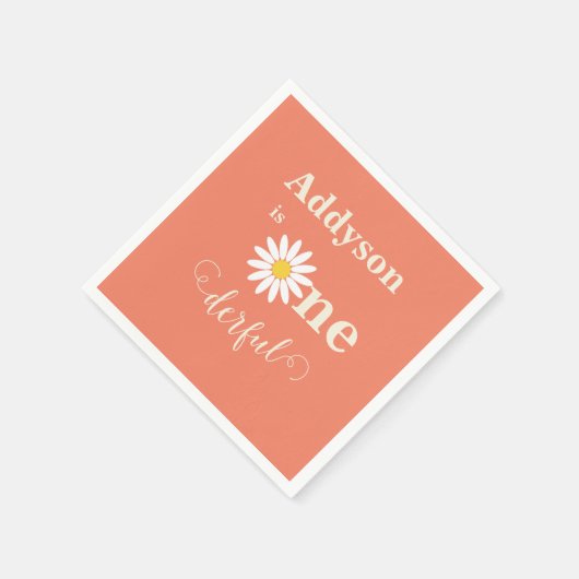 Onederful Daisy Eerste Verjaardag Servet (Hoek)