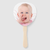 Onederful Eerste Verjaardag Floral Foto Roos krans Handwaaier (Achterkant)