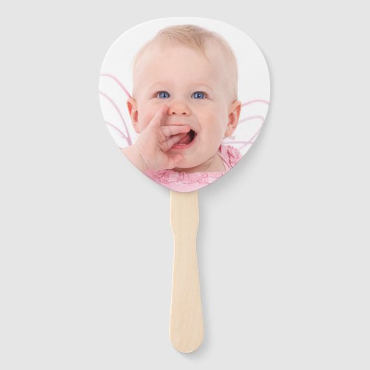 Onederful Eerste Verjaardag Floral Foto Roos krans Handwaaier (Achterkant)