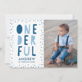 Onederful | Eerste verjaardagsfeestje uitnodiging (Voorkant)