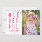 Onederful | Eerste verjaardagsfeestje uitnodiging (Voorkant)