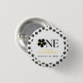 Onederful Floral 1e verjaardagsfeestje Ronde Button 3,2 Cm (Voorkant /achterkant)