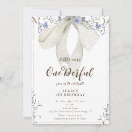 Onederful Floral Coquette Bow Meisje 1e Verjaardag Kaart