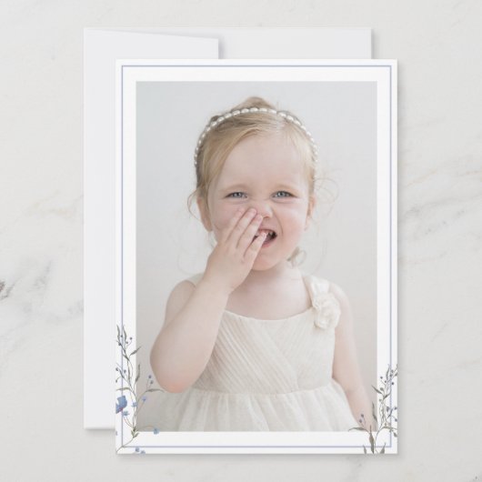 Onederful Floral Coquette Bow Meisje 1e Verjaardag Kaart (Achterkant)