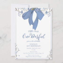 Onederful Floral Coquette Bow Meisje 1e Verjaardag Kaart