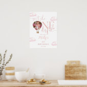 Onederful Foto Ballon Meisje 1e Verjaardag Welkom Poster (Keuken)