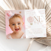 Onederful Hete Luchtballon 1e Verjaardag Foto Kaart