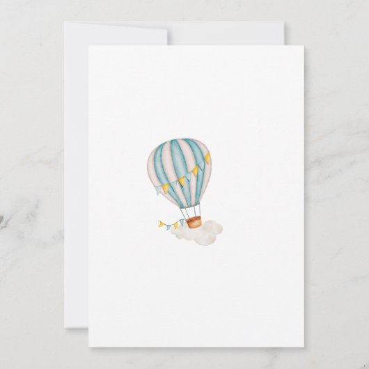 ONEderful Hete Luchtballon Boho Eerste 1e Verjaard Kaart (Achterkant)