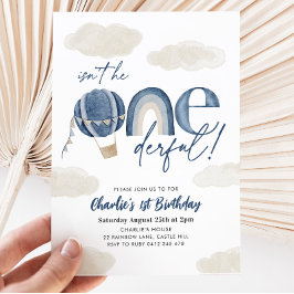 Onederful Hete Luchtballon Regenboog Jongen 1e Ver Kaart