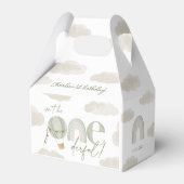 Onederful Hete Luchtballon Sage Groen 1e Verjaarda Bedankdoosjes (Achterkant)