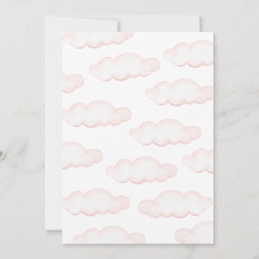 Onederful Hot Air Ballon 1e verjaardag Uitnodiging (Achterkant)