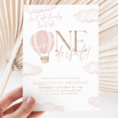 Onederful Hot Air Ballon 1e verjaardag Uitnodiging