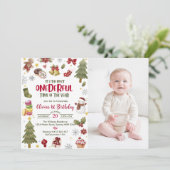 Onederful Kerstmis Verjaardagsfeestfoto Kaart (Staand voorkant)