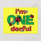 ONEderful Ladybug 1st Birthday Briefkaart (Voorkant)