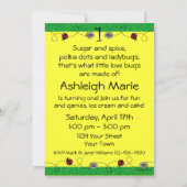 ONEderful Ladybug 1st Birthday Custom Invitations Kaart (Achterkant)