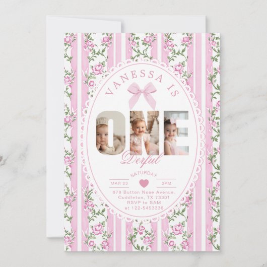 Onederful Love Shack 1st Birthday Fotocollage Kaart (Voorkant)