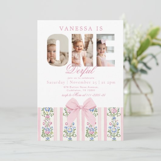 Onederful Love Shack 1st Birthday Fotocollage Kaart (Staand voorkant)