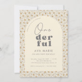 Onederful Meisjes Daisy 1e Verjaardagsfeest Kaart (Voorkant)