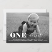ONEderful Modern Foto 1st Birthday Magnetische Uitnodiging (Voorkant)