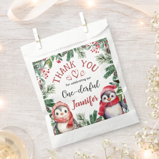 ONEderful | Pinguïn Kerstmis 1e Verjaardag Bedankzakje (Geknipt)