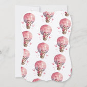Onederful Pink Owl Hot Air Ballon 1e verjaardag Kaart (Achterkant)